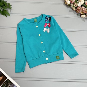 Кофтинка бантики бірюзова