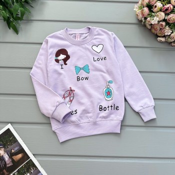 Світшот i love bow фіолетовий