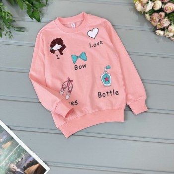 Світшот i love bow рожевий