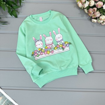 Світшот зайчики салатовий