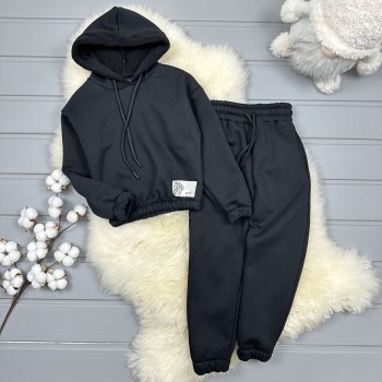 Костюм чорний тринитка з начосом