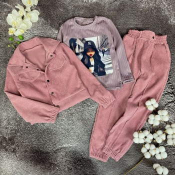 Костюм трійка мікровельвет