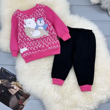 Костюм звірята малиновий  теплий