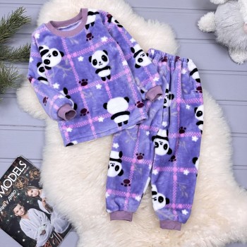 Піжама махрова фіолетова Панда